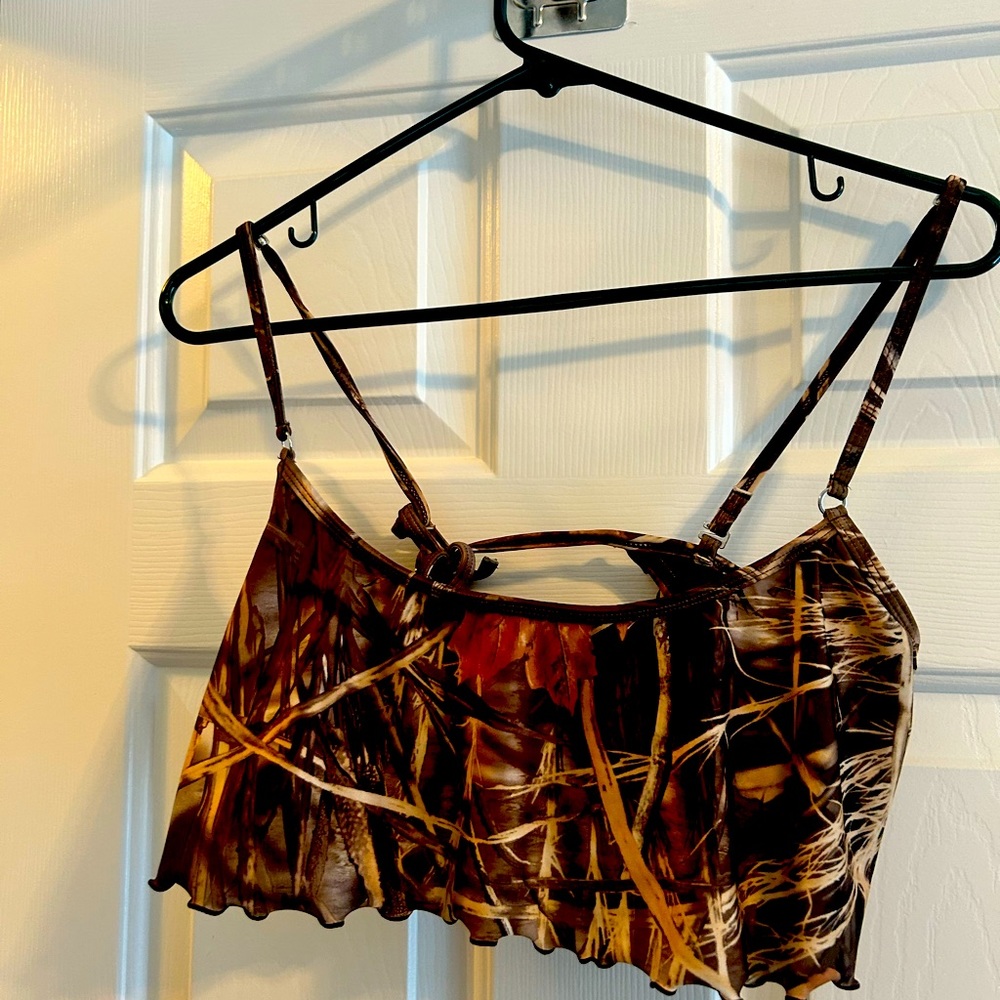 Bikini top swimwear size Large Camo print